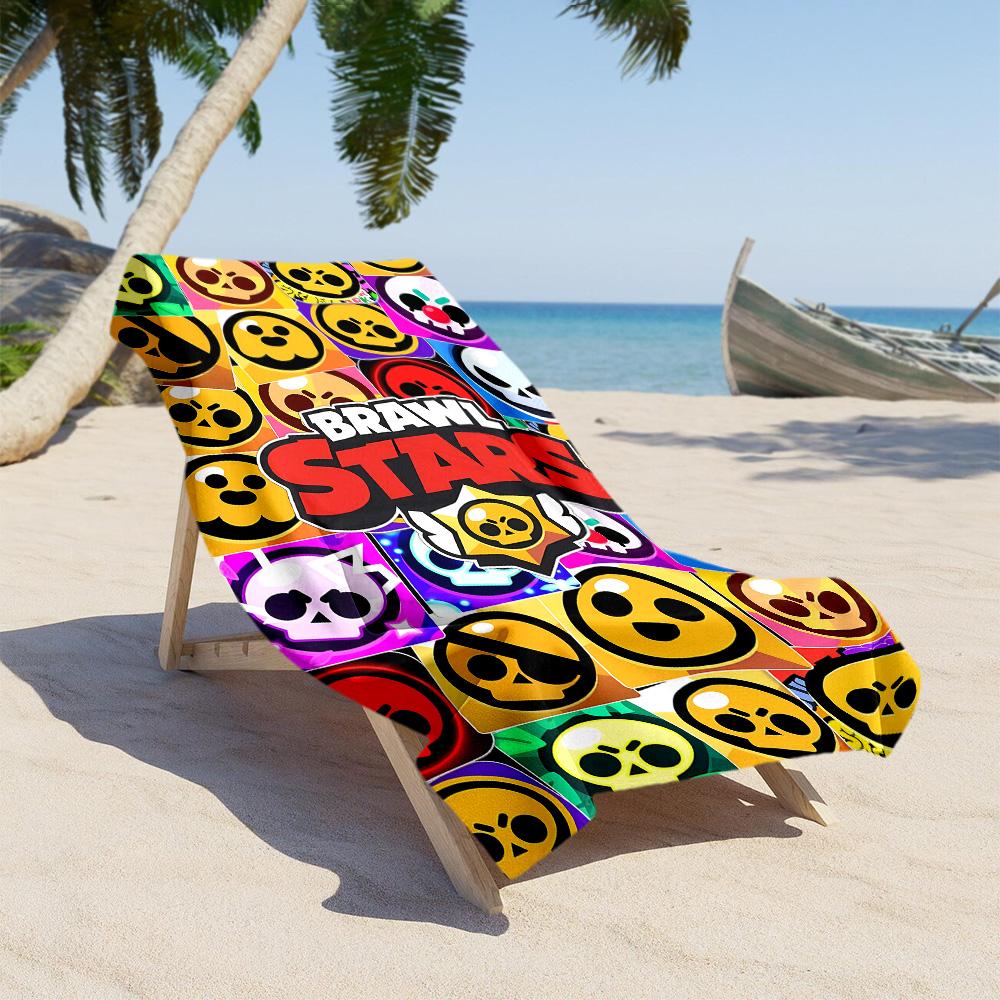Brawl Stars Beach Towel Soft Durable Quick-Dry Comfortable Lightweight Portable for Swimming,Beach,Camping, Travel, Beach Accessories,Gym