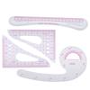 4pcs Multifunction Pattern Ruler Plastic Drafting Tool Durable Curve Ruler  Clothing Design