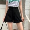 Summer Buttons Women's Cozy Jeans Denim Shorts Loose Casual Roll Up Shorts Short Pants Korean