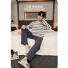 Pajamas Spring and Autumn Men's New Long Sleeve Outable Home Clothes Simple and Casual Large Set