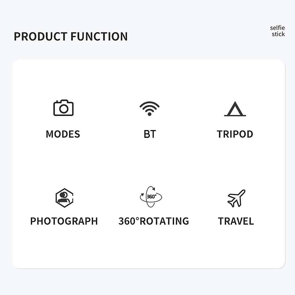 BT Selfie Stick Складной штатив с вращением на 360 градусов Многофункциональный портативный регулируемый мобильный телефон