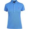 Polo Solid Color Logo Embroidered Casual Short Sleeve Polo Shirt Women Tops Blue 211505654-130