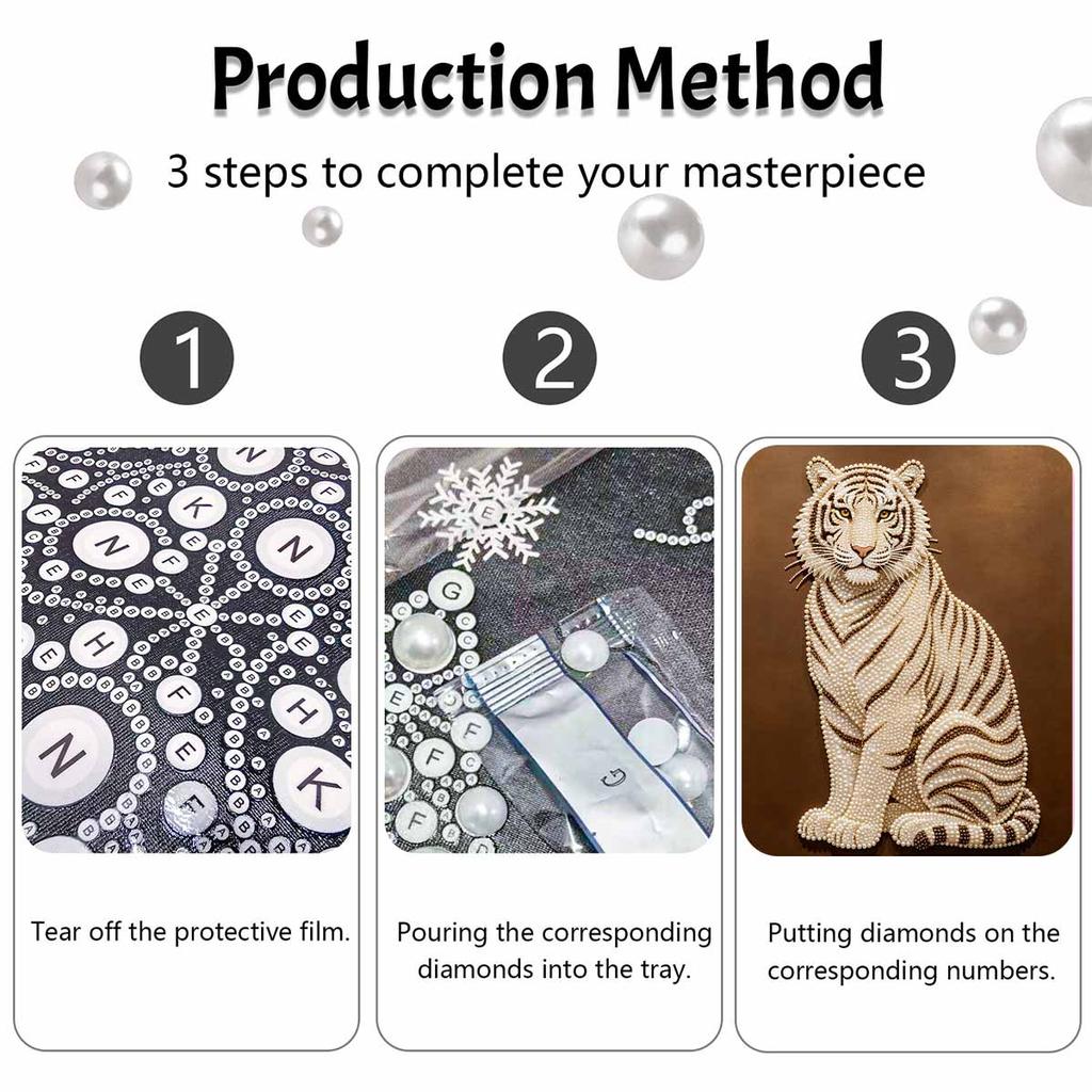 5D DIY Набор для алмазной вышивки жемчугом Величественный Белый Тигр Полная выкладка Мозаика Арт Декор для дома на стену Подарок