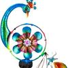 Solar-Powered Peacock Garden Spinner - Metal Kinetic Wind Spinner For Outdoor Decoration, Perfect For Patio, Lawn, And Garden