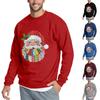 Christmas Print Loose Fit Round Neck Sweatshirt For Men