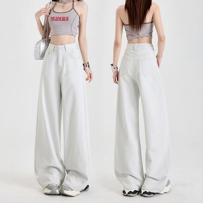 Стройнящие широкие брюки для женщин на весну, брюки прямого кроя для женщин на весну, дышащий весенне-летний стиль