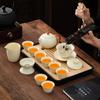 Chaxun Ru Kiln Dragon Egg Tea Set with Blue Case