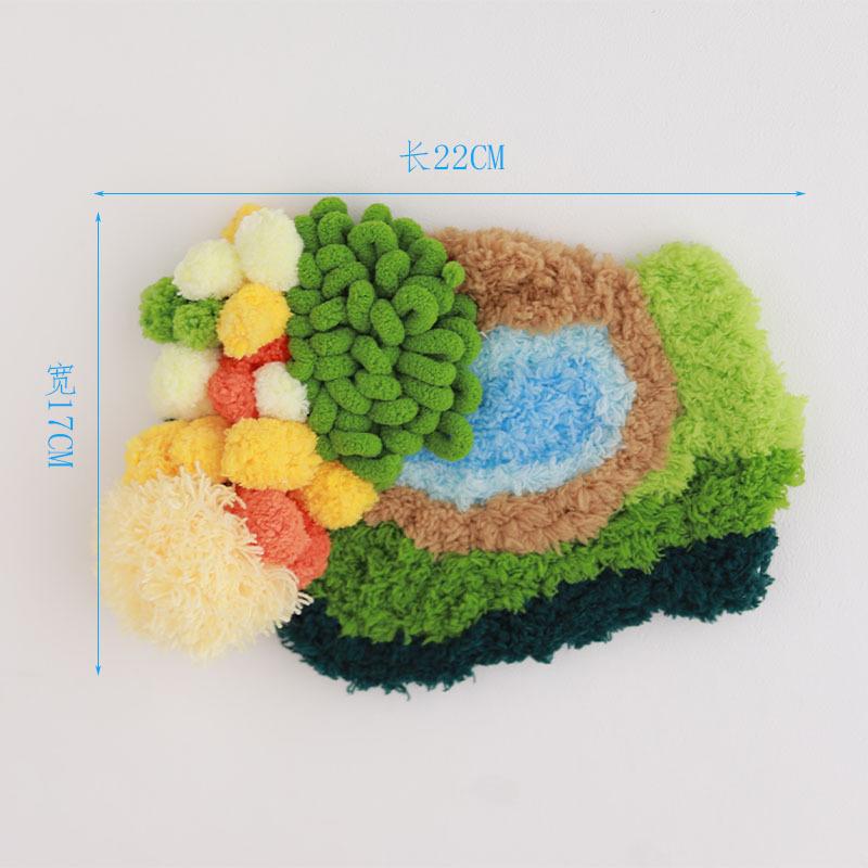 Latch Hook Coaster Kits for Adults Beginners Moss Simple Embroidery DIY Crochet Yarn Rugs Hooking Craft Kit for Gift Home Decor