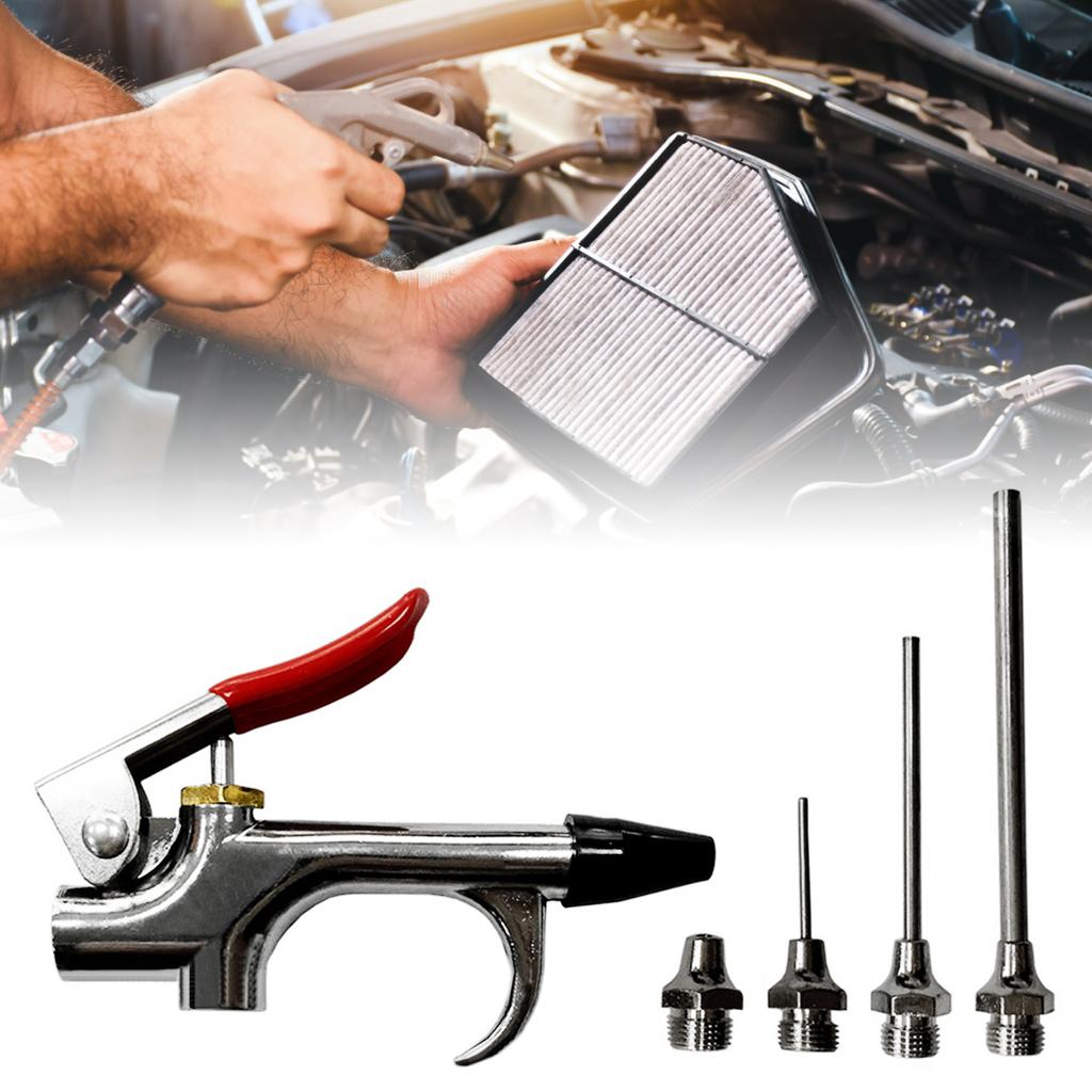 5 Pieces Air-Compressor Blow Guns Tool Kit Durable Blowing Dust Guns Inflation Needle Spray Blower Cleaning Accessories