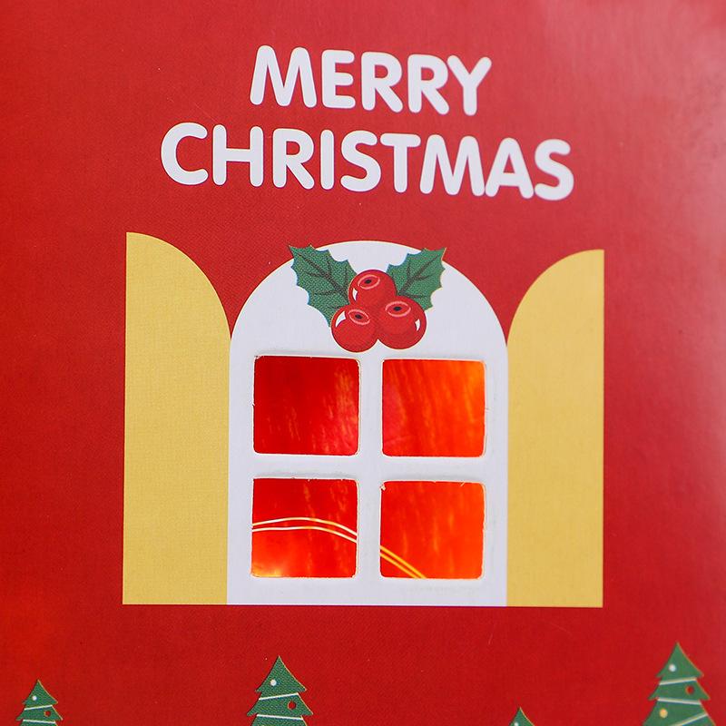 Hollow Christmas Gift Packaging Box Cartoon Christmas Eve Apple Packaging Box Santa Claus Snowman Pattern Paper Box Empty Box