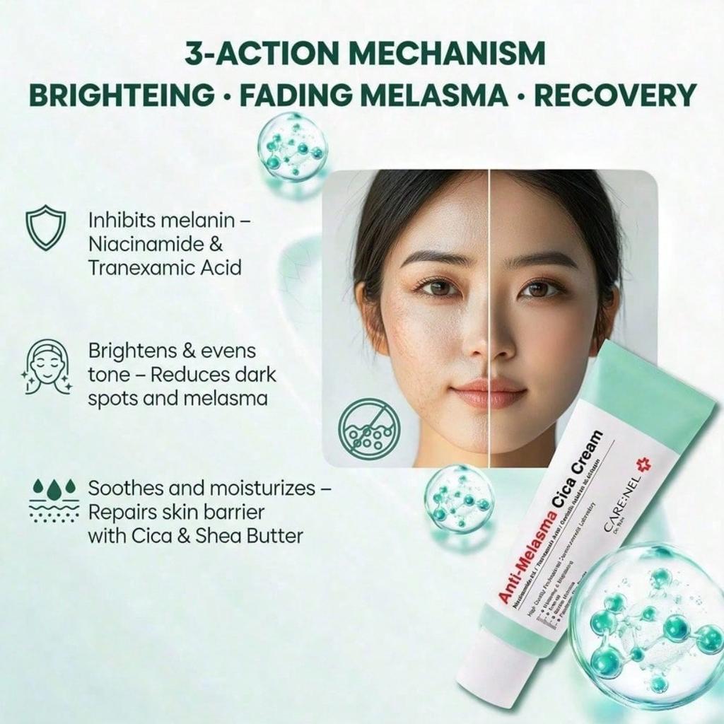 Anti-Melasma Centella Cream,Contains 5% Niacinamide,While Deeply Moisturizing And Restoring Weak, Sensitive Skin. With A Smooth, Non-Greasy Texture