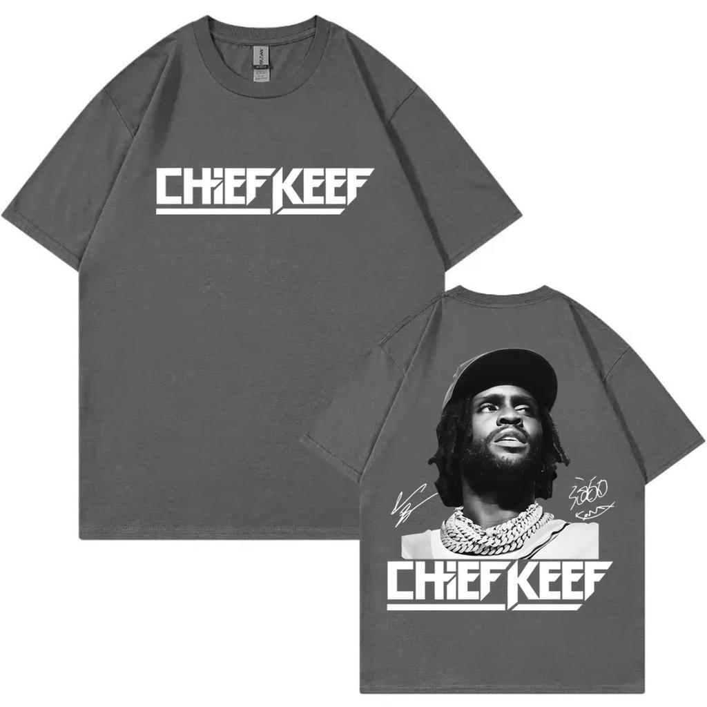 Графические футболки рэпера Chief Keef Унисекс Хип-хоп Винтажная футболка Высокое качество 100% хлопок Футболки с коротким рукавом Уличная мода