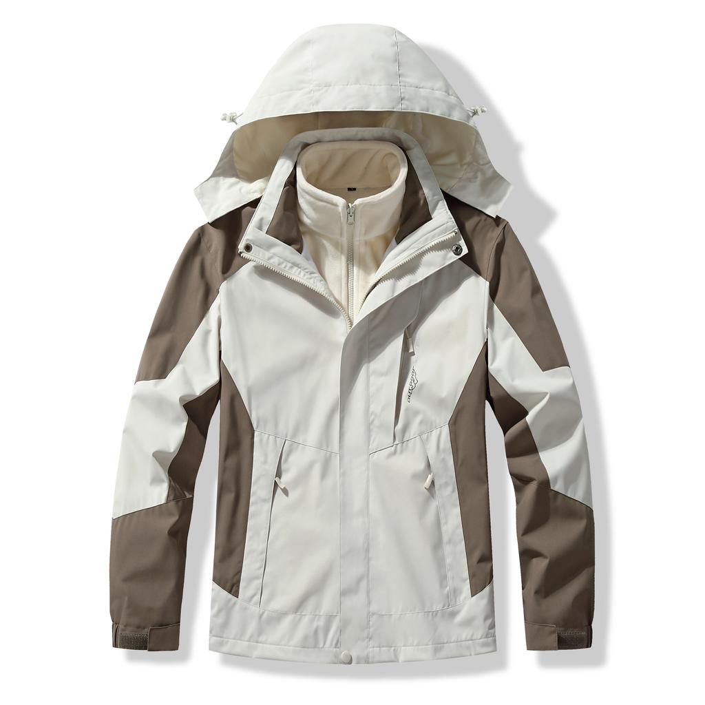 Windproof Man Women Jackets Suits Two Pieces Sets 3 In 1 Windbreaker Waterproof Camping Thick Warm Unisex Coat