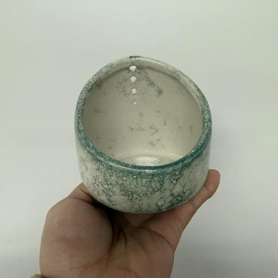 Керамическая миска для очистки трав Ручная работа Чашка для очистки трав с отверстиями разного размера Эффективные инструменты для удаления листьев