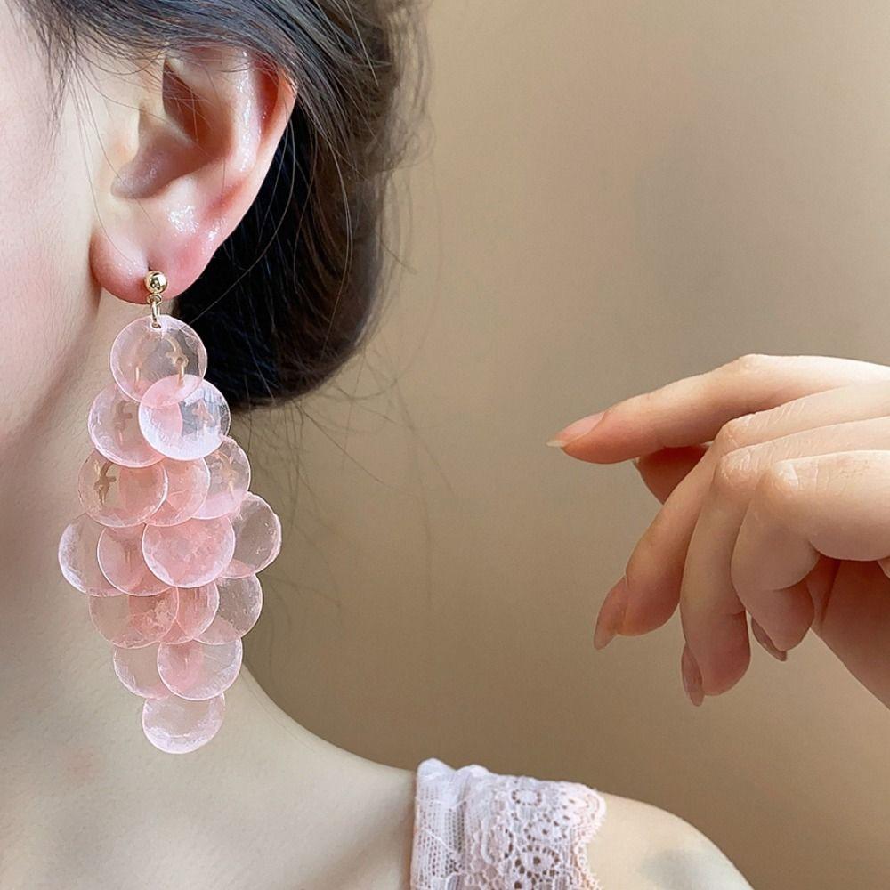 Light Luxury Tassel Drop Earring Bohemian Style Exaggerated Earring Shell Earring Seaside Vacation