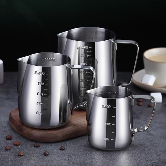 140ml/350ml/550ml/900ml Milk Frothing Pitcher Stainless Steel Espresso Steaming Pitcher Jug Milk Frother
