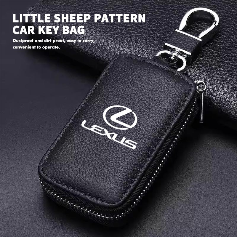 For Lexus Leather Car Keychain Bag Organizer Key Zipper Case Bag Protection Cover IS350 ES350 IS250 IS460 IS220h IS300 LX570BL1