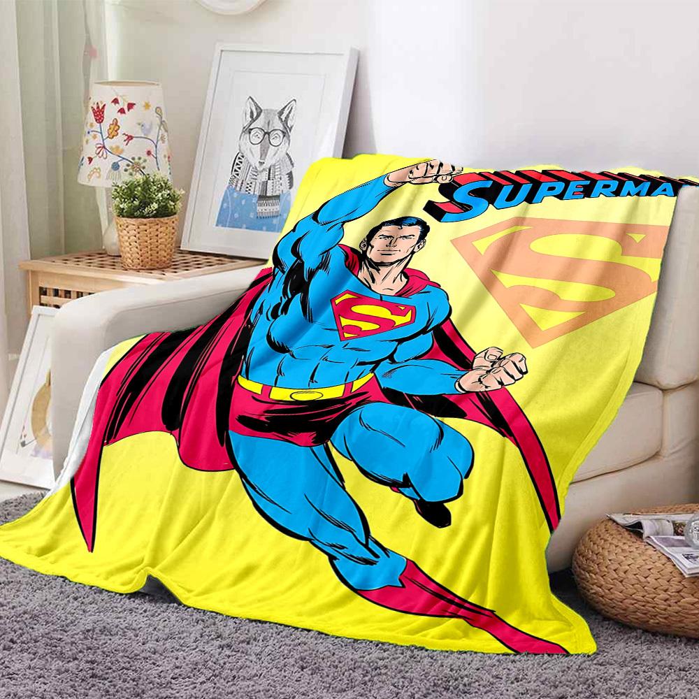 1pc Superman, superhero Flannel Throw Blanket Soft, Warm & Cozy for Couch, Bed, Office, and Travel Versatile All Season Gift, Christmas present