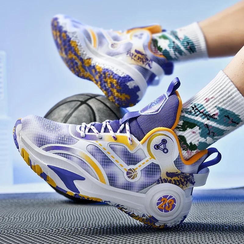 Мужские баскетбольные кроссовки для тренировок на спортивном поле, нескользящие, студенческие, оригинальные дышащие кроссовки для спорта на открытом воздухе, мужские баскетбольные кроссовки
