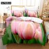Тюльпаны Комплект пододеяльника Двуспальный 200x200см 3D Цветочный Пододеяльник 220x240 Кинг Постельное белье Полуторный Размер 3шт 2шт Односпальный 140x210