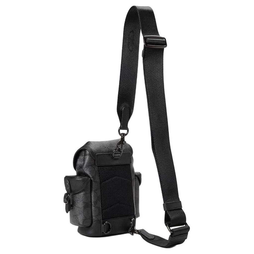 Coach Hitch 13 Classic Monogram Buckle Closure Shoulder Crossbody Bag Coated Canvas With Soft Polished Pebble Leather Men Shoulder Bags CE506-CHR