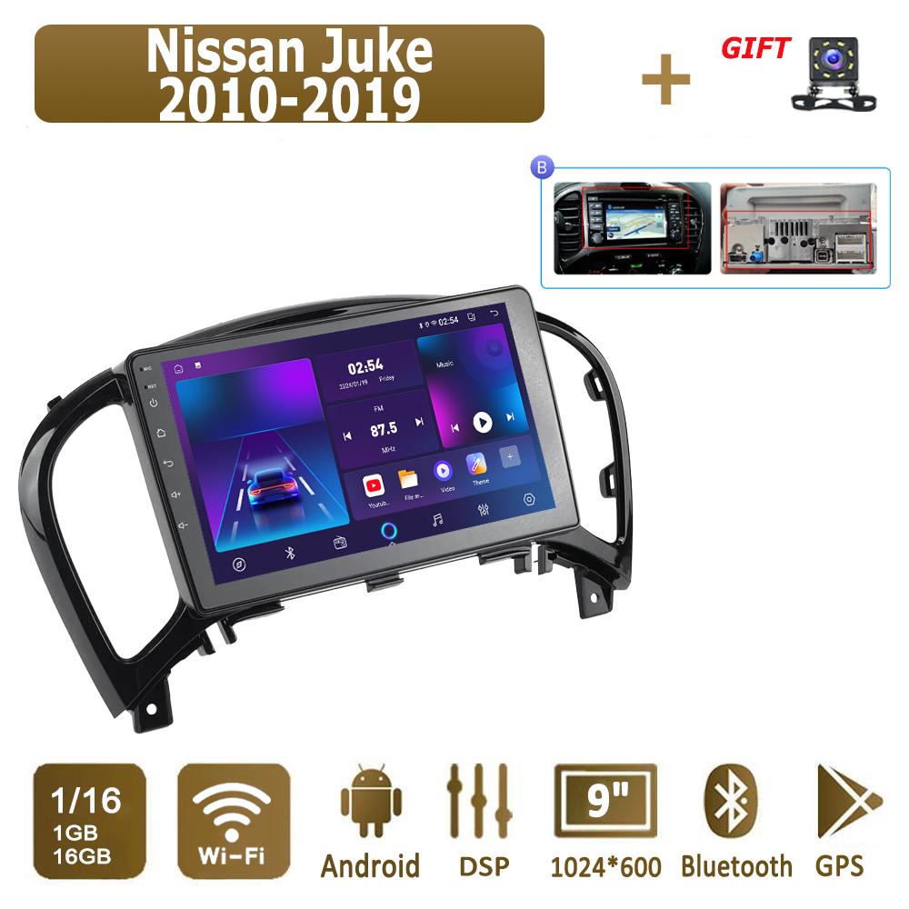 Android Car Radio For Nissan Juke 2010-2019 Multimedia Player Head Unit Stereo GPS Navigation BT WIFI 1+16GB