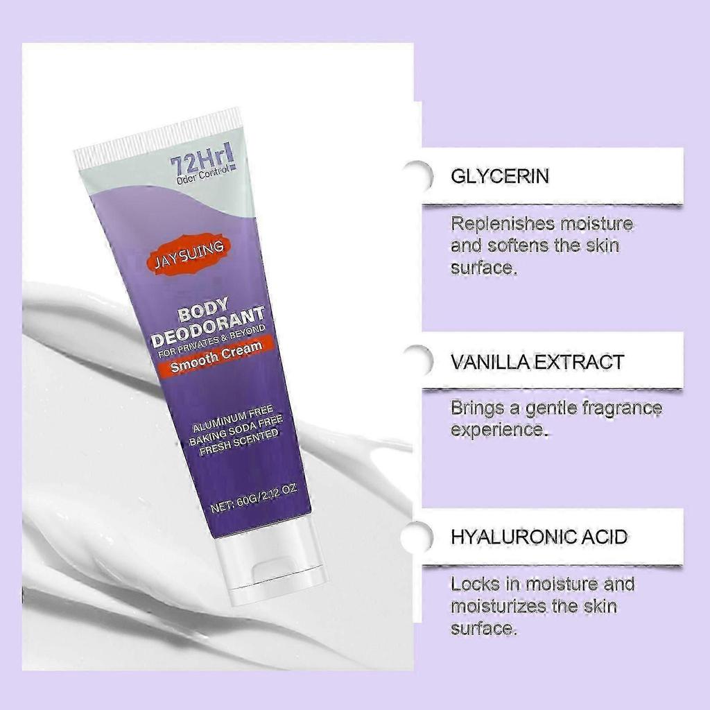Whole Body Deodorant Cream for Women, 72h Odor Control Body Deodorant for Privates & Beyond, Long-Lasting Freshness and Comfort