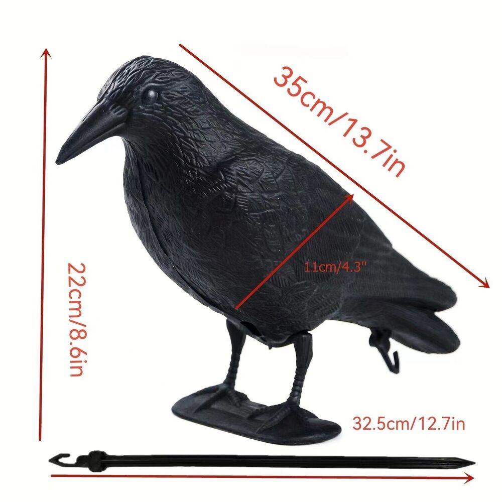 Black Scarer Pigeon Repellent Lifelike Hunting Decoy Outdoor Life Size Crow Courtyard Garden