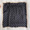 Women Lightweight Elegant Polka Dot Knotted Silk Small Square Scarf Summer Spring Elegant Neckerchief Satin Head Scarf