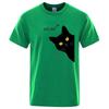 Meow Black Cat Funny Printing Men T-Shirts Breathable Tee Clothes Summer Streetwear Tops Oversized Loose Cotton Short Sleeve T-Shirts Men’s
