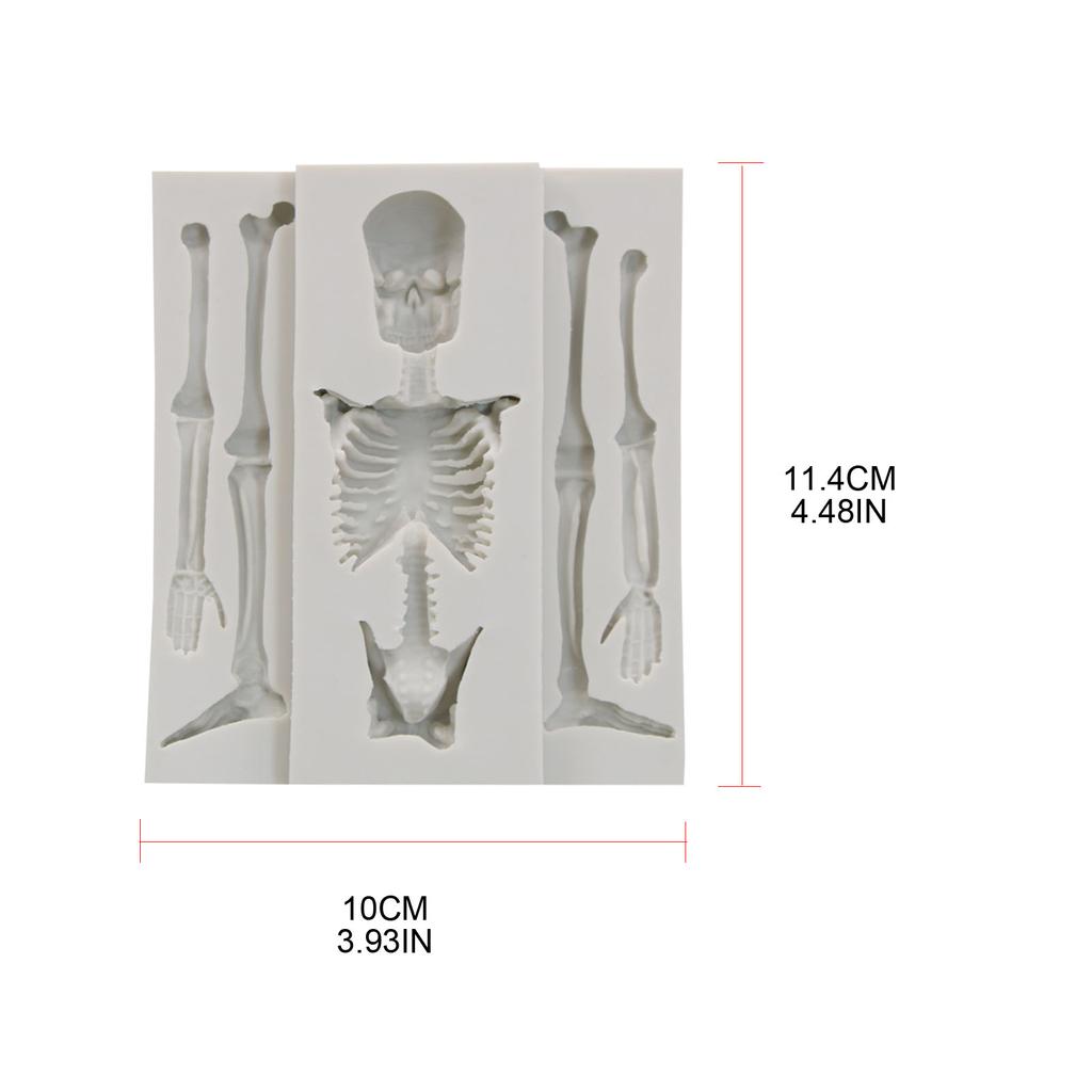 Skull Skeleton Fondant Silicone Mold Candy Cupcake Toppers Tesin Mold Skll Bone Kitchen Baking Mold DIY Cake