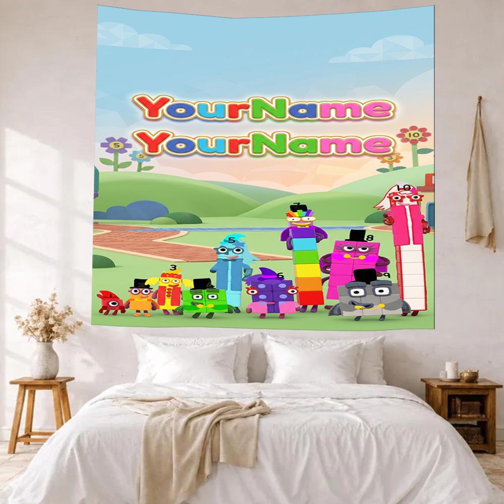 Numberblocks Custom Your Name Wall Decor Tapestry Art For Pet Memorial Birthdaywedding Party Backdrop Family Gift