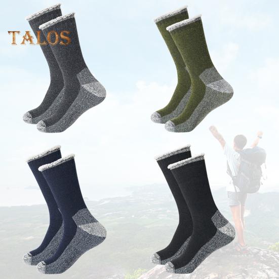 1 пара зимних носков унисекс, шерстяные носки средней длины для походов, спорта, машинной стирки, влагоотводящие, сохраняющие тепло, нескользящие, повседневные чулки