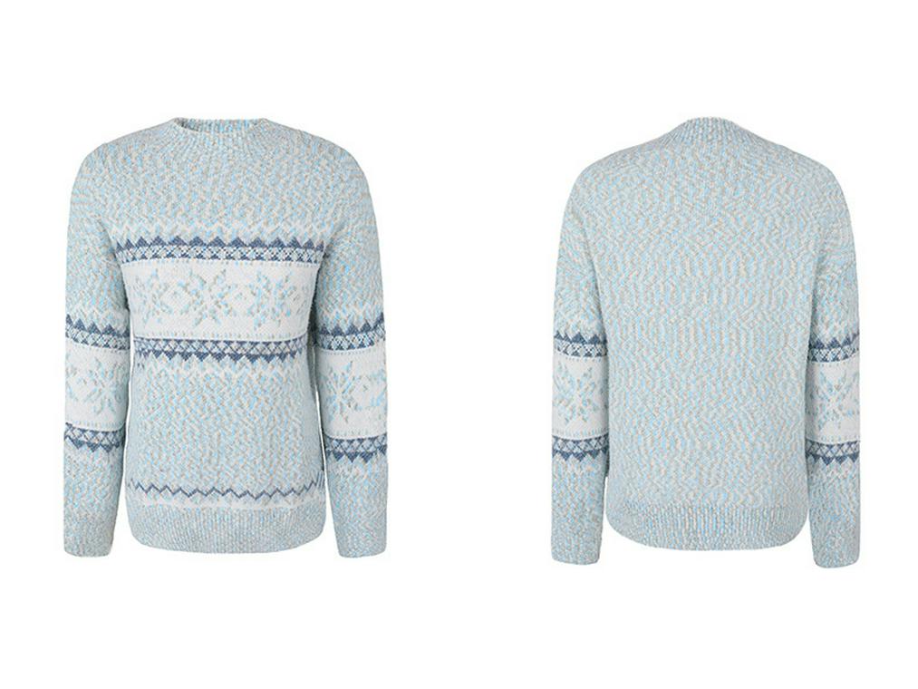 Mao Mao Yu 2023 Осень/Зима Снежинка Полувысокая Горловина Женский Рождественский Свитер