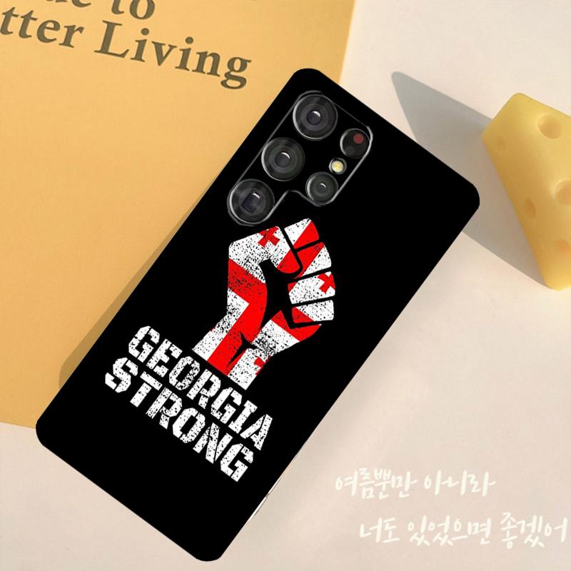 Georgia Flag Phone Case For Samsung Galaxy S25 Ultra S9 S10 S20 S22 S21 FE S23 S24 Plus Back Cover Shell