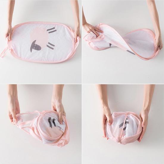 Складная ручка, слон, овца, полосатая корзина для белья, сетчатая сумка-контейнер