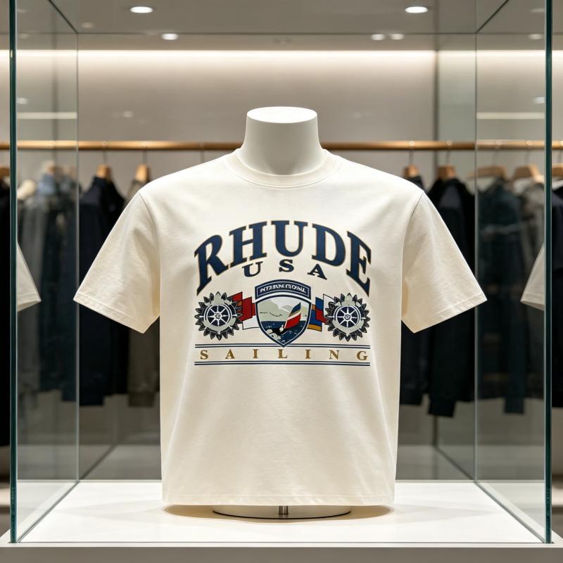 2026 New Hot Selling Comfortable Casual Breathable Cotton Sweat Absorbing Street Wear RHUDE Unisex Tshirt Top