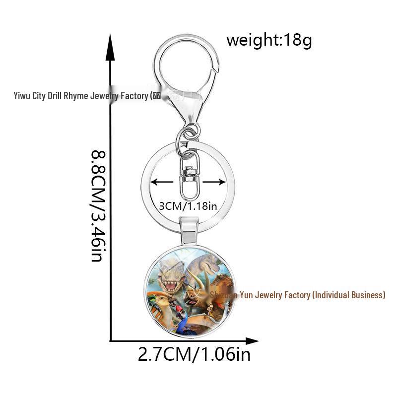 Dinosaur Keychain Pendant: T-Rex, Pterodactyl, Diplodocus, Spinosaurus with Metal Lobster Clasp - Popular European & American Design