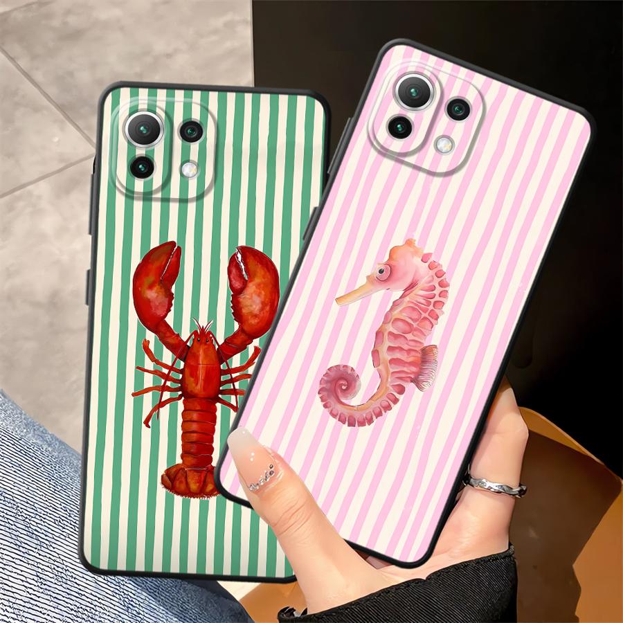 Чехол-бампер Funda для Xiaomi Mi 10T 12 15 Pro 12X 13 Lite 12T Pro 14 11 11T Тема «Морская жизнь» Полосатый