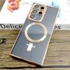Plating Transparent For Magsafe Case For Samsung Galaxy S25 S24 S23 S22 S21 Ultra Plus S 25 24 23Ultra Mag Safe Glass Lens Cover