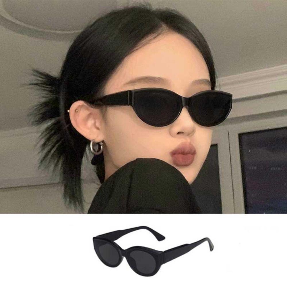 Fashion Cat Eye Sunglasses Vintage Outdoor Oval Frame Sunglasses Sun Shades Glasses Travel Street Style Elliptic Square Eyewear