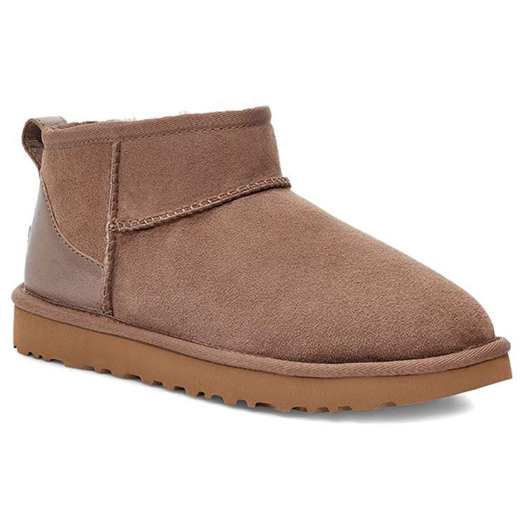 UGG Классические Новые Ультра Мини Металлические Овчина Теплые На Лодыжку Снегоступы Женские ботинки Светло-Коричневый 1119484-CRBO