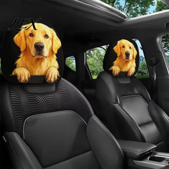 Universal Fit Auto Headrest Covers Scary Ghost Face Car Covers, Funny Expression Seat Easy Install Protectors for SUV Truck, Elastic Vehicle Interior