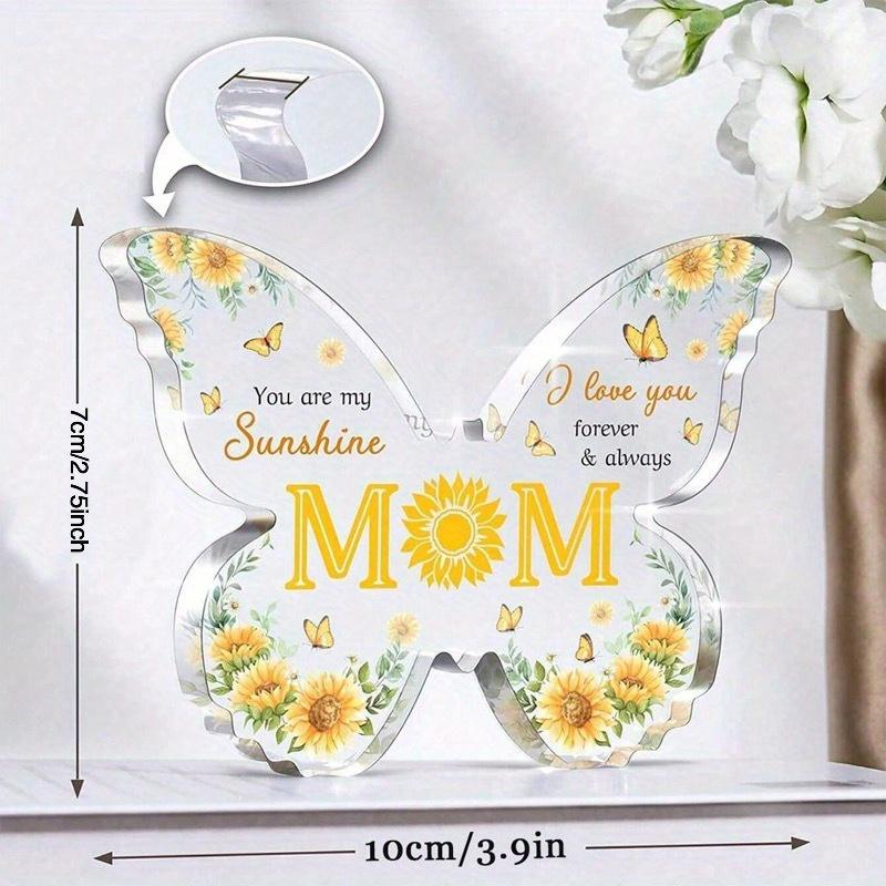 1pc Mother's Birthday Gift - Acrylic Butterfly Decorative Plaque, Present For Mom From Daughter And Son, Suitable For Birthday, Mother's Day