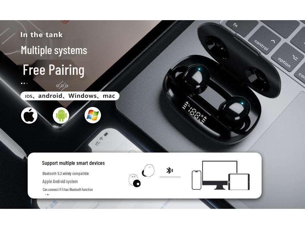 Новые спортивные Bluetooth 5.3 TWS мини-наушники-вкладыши с шумоподавлением