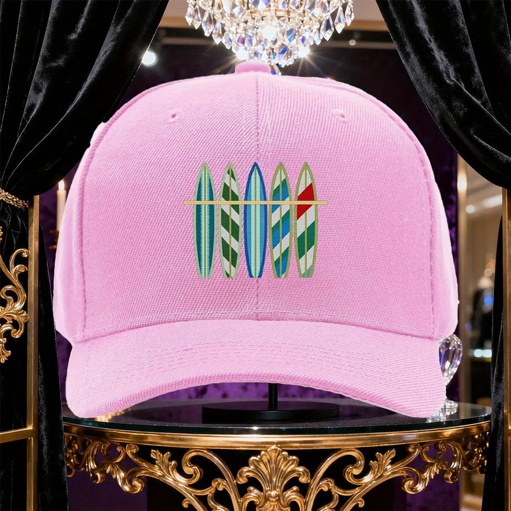 Surfboards Graphic Baseball Cap Vintage Style Adjustable Polyester Casual Hat For Unisex Adults