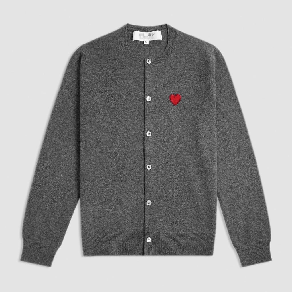 Японский кардиган Kawakubo с сердечками из страз: Красный шерстяной свитер с круглым вырезом для пары