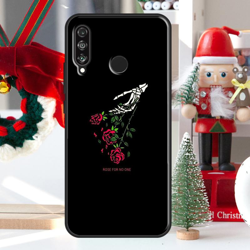 Black Aesthetics Skull Skeleton For Huawei Nova 12i 11i 8i 12s Y73 Y72 Y61 Y91 Y90 Y70 Y60 9 10 SE P60 Pro P30 P40 Lite Case