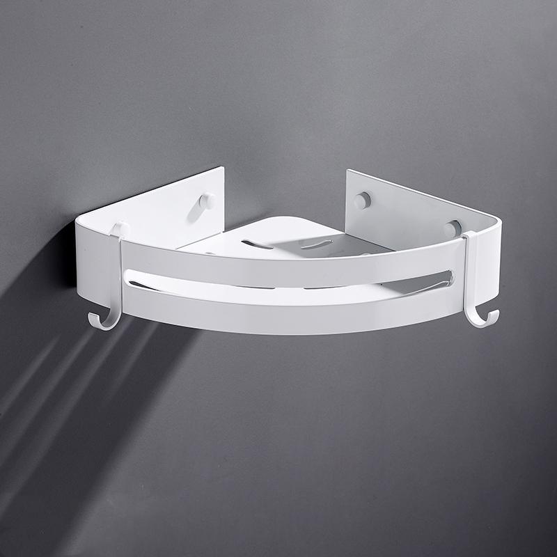 Space Aluminum Bathroom Shelve White Bathroom Accessorie Shower Corner Shelf Shampoo Storage Rack Bathroom Basket Holder A08-625