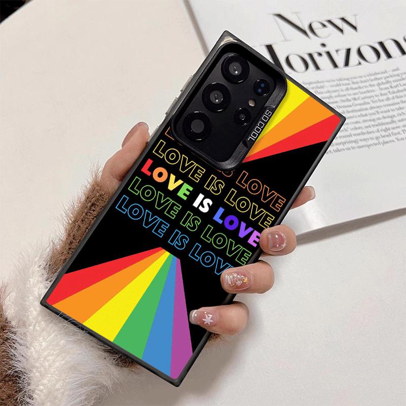 LGBT Rainbow Love Is Love Shockproof Phone Case for Samsung Galaxy S26 Edge S25 Ultra S24 FE S23 Plus S21 Cover Anti Fall Fundas